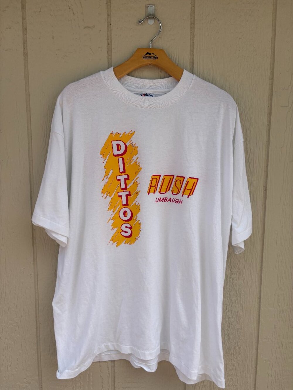 Vintage Rush Limbaugh Talk Radio T-Shirt Men's 2XL White Single Stitch 90s USA